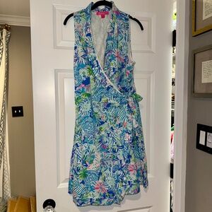 NWOT Lilly Pulitzer Romee Ruffle Wrap Dress in Lion Around